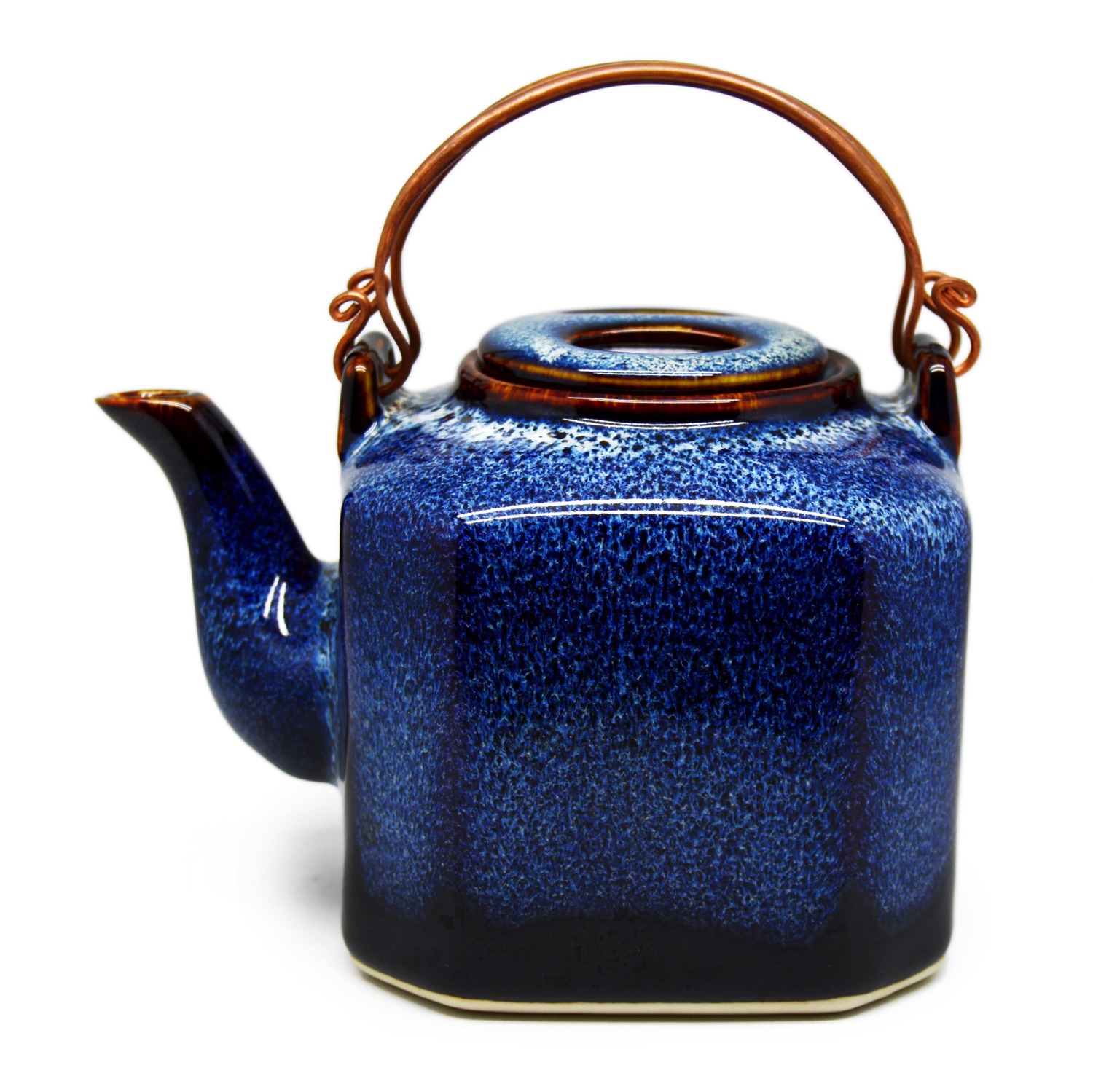 Small Hexagon teapot with bronze handle
