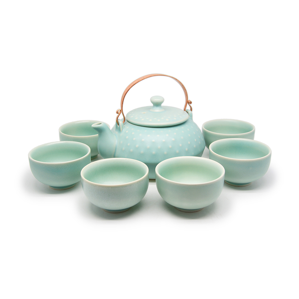 Japanese Dotted Tea Set - Celadon