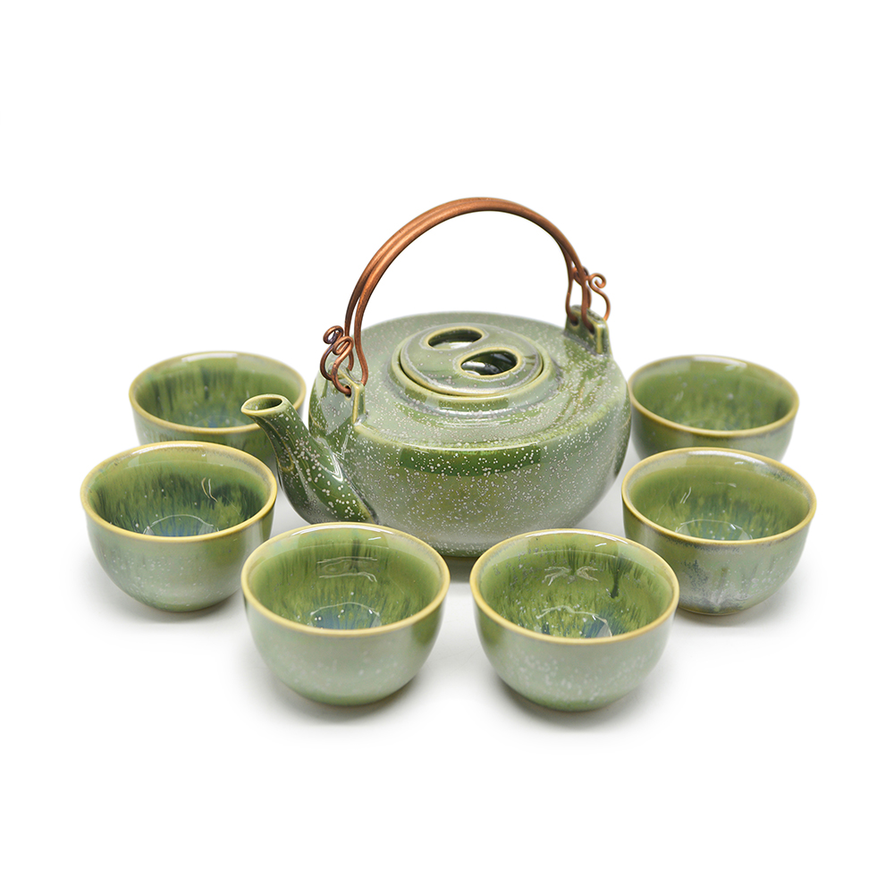 Half-moon Tea Set - Crystal Green
